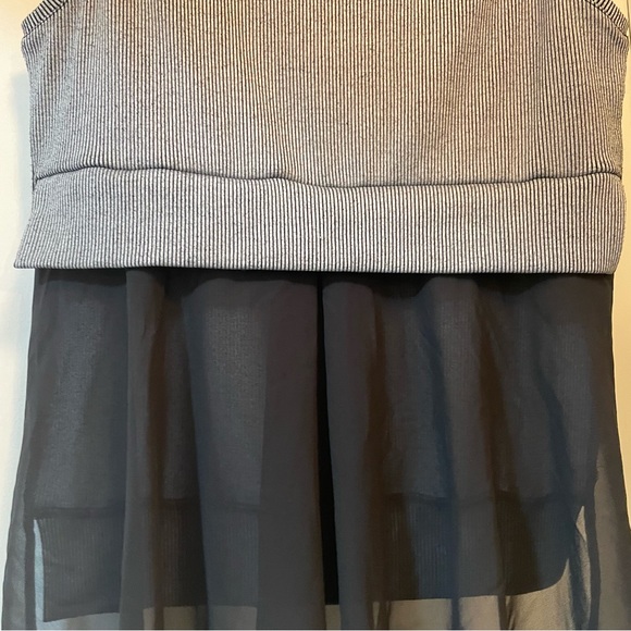 French Connection pin stripe knit sweater vest w/ chiffon drape vest size S - Picture 7 of 16